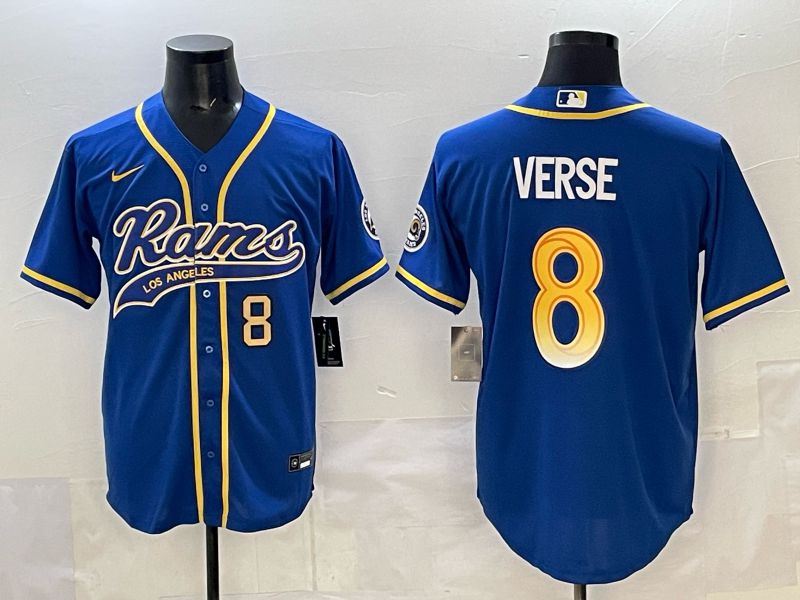 Men Los Angeles Rams #8 Verse Blue Joint Name Nike 2025 Limited NFL Jersey style 02
